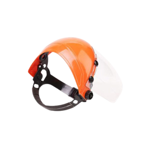 High-Quality Orange Protective Face Shield (Headgear & Visor)